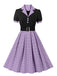 [Übergröße] 1950er Farbblock Polka Dots Reverskleid
