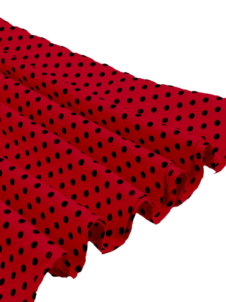 [Übergröße] 1950er Farbblock Polka Dots Reverskleid