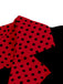 1950er Farbblock Polka Dots Revers Kleid
