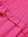 Rosa 1960er V-Ausschnitt Plissee Rüschen Kleid