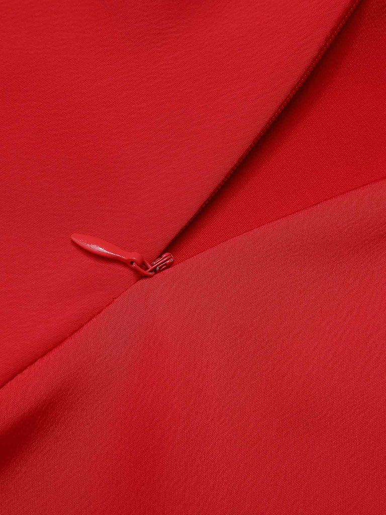 [Vorverkauf] Rotes 1950er Weihnachts-Kariertes schulterfreies Kleid