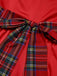 [Vorverkauf] Rotes 1950er Weihnachts-Kariertes schulterfreies Kleid