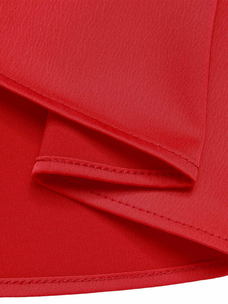 [Vorverkauf] Rotes 1950er Weihnachts-Kariertes schulterfreies Kleid