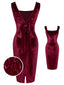 Weinrotes 1960er Elchschleife Samtkleid