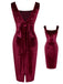 Weinrotes 1960er Elchschleife Samtkleid