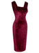Weinrotes 1960er Elchschleife Samtkleid