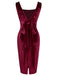 Weinrotes 1960er Elchschleife Samtkleid