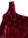 Weinrotes 1960er Elchschleife Samtkleid