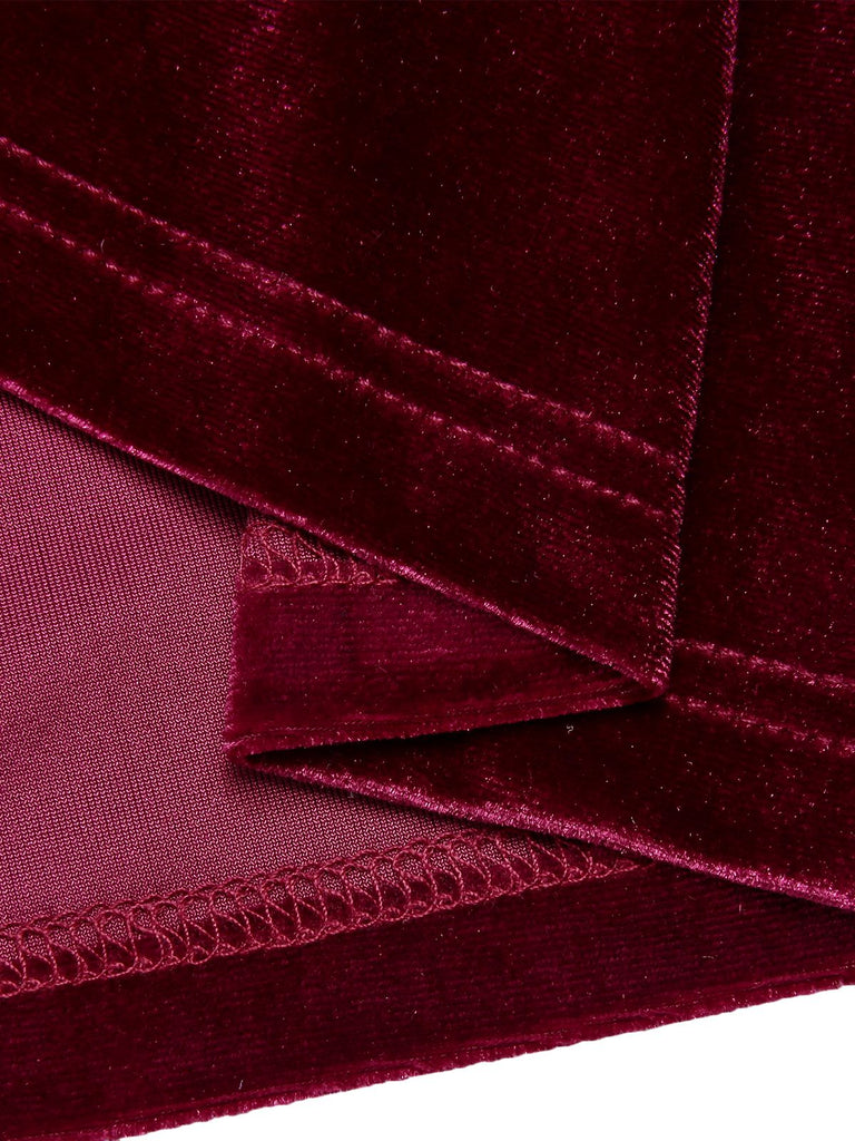Weinrotes 1960er Elchschleife Samtkleid