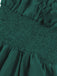 1950er Solid Smocked Taille Off-Shoulder Kleid