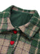 Grün 1950er Revers Schottisches Plaid Kurze Jacke