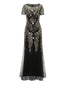 1920er Pailletten Sicken Mesh Formales Kleid
