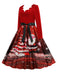 Weihnachten 1950er V-Ausschnitt Langarm Patchwork Kleid