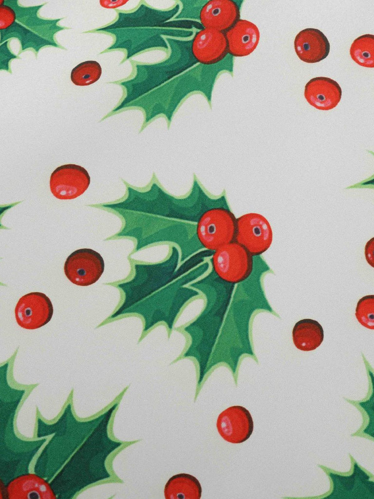 Schwarz 1950er Weihnachten V-Ausschnitt Patchwork Swing Kleid