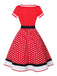 Multicolor 1950er Tupfen Patchwork Gürtelkleid