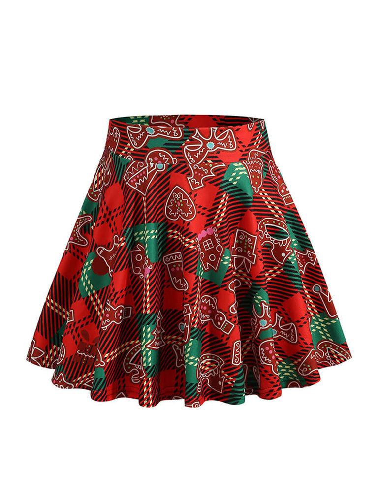 1950er Weihnachten Schneemann Plaid Swing Rock