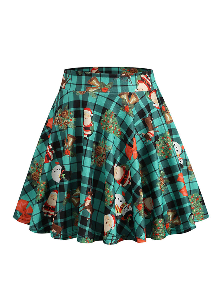 1950er Weihnachten Schneemann Plaid Swing Rock
