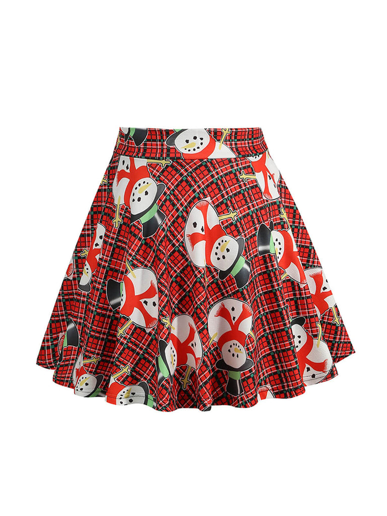 1950er Weihnachten Schneemann Plaid Swing Rock