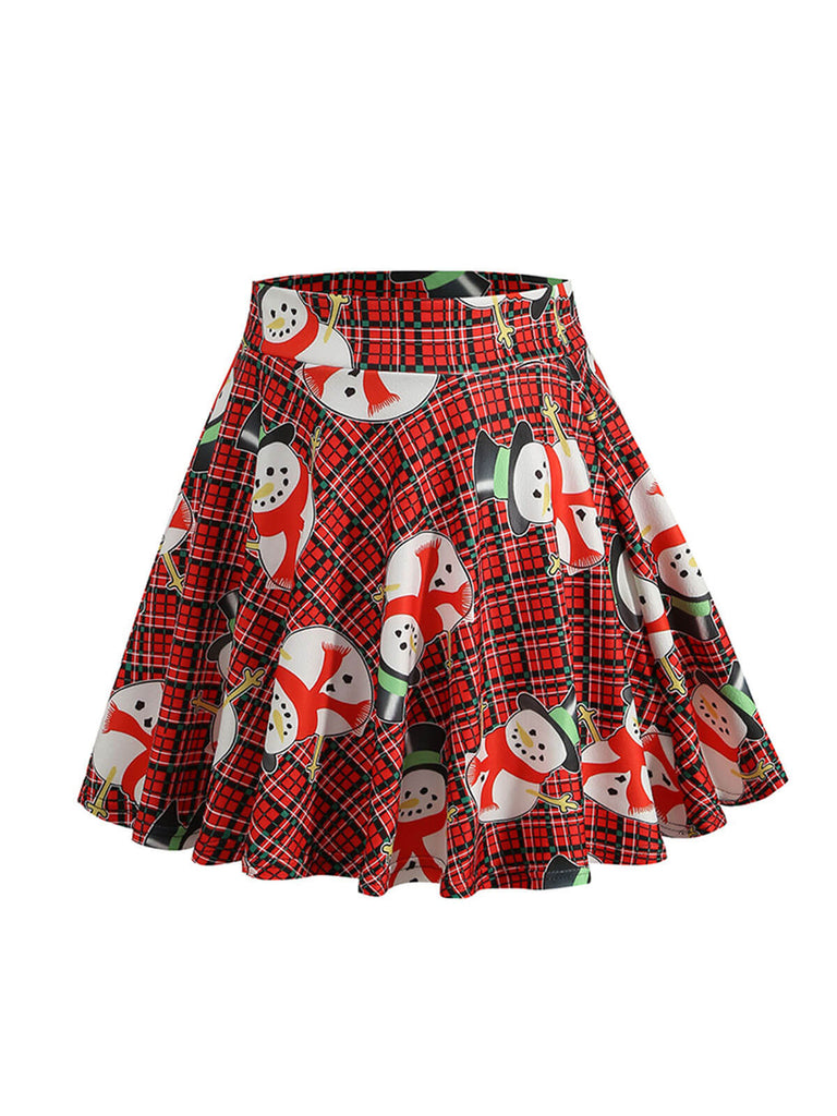 1950er Weihnachten Schneemann Plaid Swing Rock