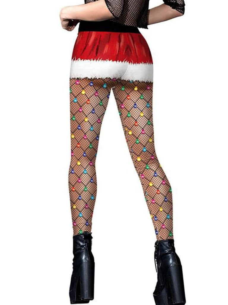 1960er Weihnachts-Netzstrumpf-Leggings