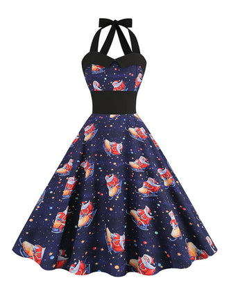 1950er Weihnachten Weihnachtsmann Spitze-Up Halter Kleid