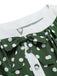 Grün 1940er Polka Dot Schleifenknoten Patchwork Kleid