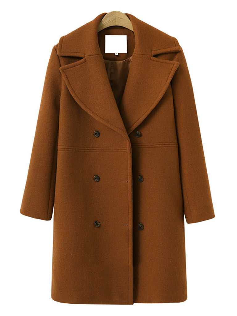 1940er Revers solider Wollmantel