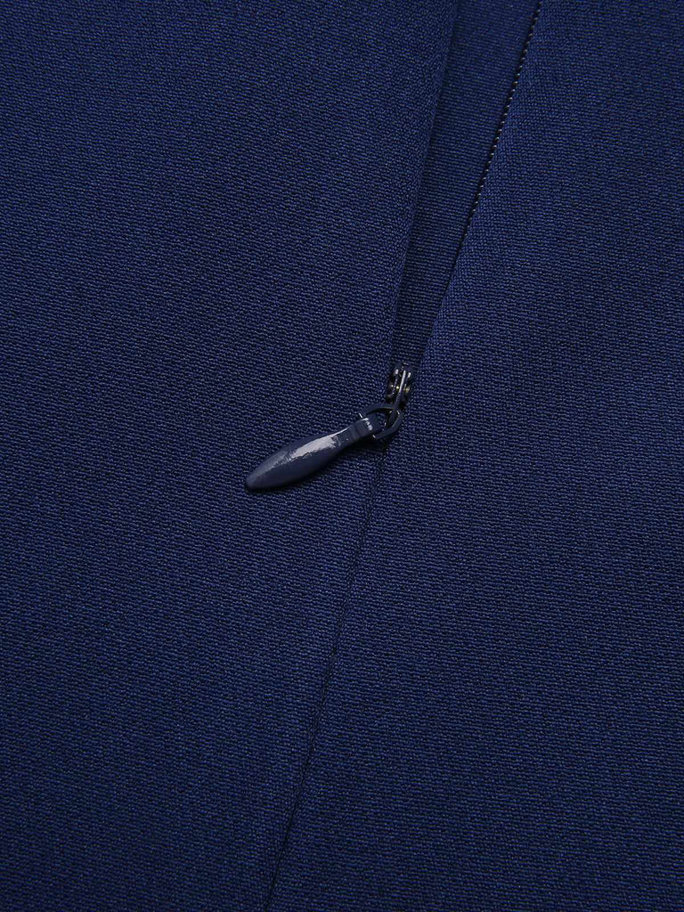 Blau 1960er Peter-Pan-Kragen Gürteltop