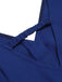Blau 1950er Plissiertes Rüschen Trägerkleid