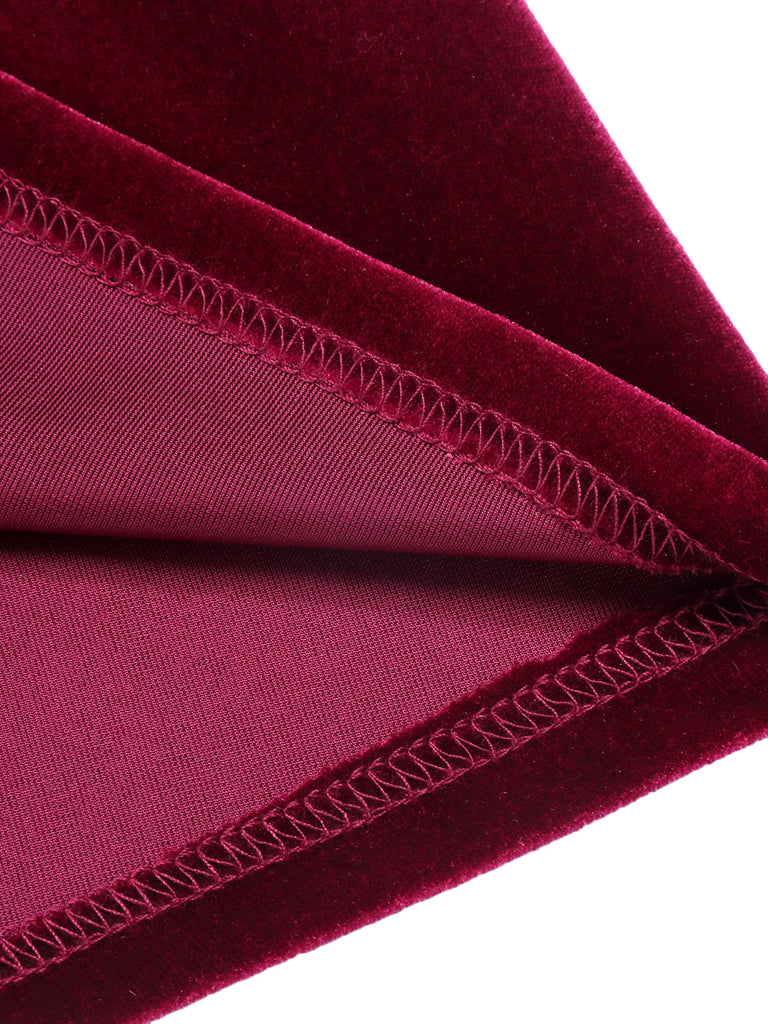 1940er Solide Samtgürtel Langes Kleid