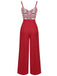 Rot 1930er Kirsch Cupcake Trägern Jumpsuit