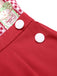 Rot 1930er Kirsch Cupcake Trägern Jumpsuit