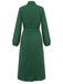 Grün 1960er Revers Lockerem Gürtel  Kleid