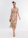 1920er Pailletten Quaste Schlüsselloch Charleston Kleid