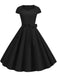 1950er Retro Solide Gürtel Swing Kleid
