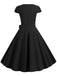 1950er Retro Solide Gürtel Swing Kleid