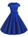 1950er Retro Solide Gürtel Swing Kleid