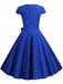 1950er Retro Solide Gürtel Swing Kleid