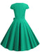1950er Retro Solide Gürtel Swing Kleid