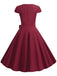 1950er Retro Solide Gürtel Swing Kleid