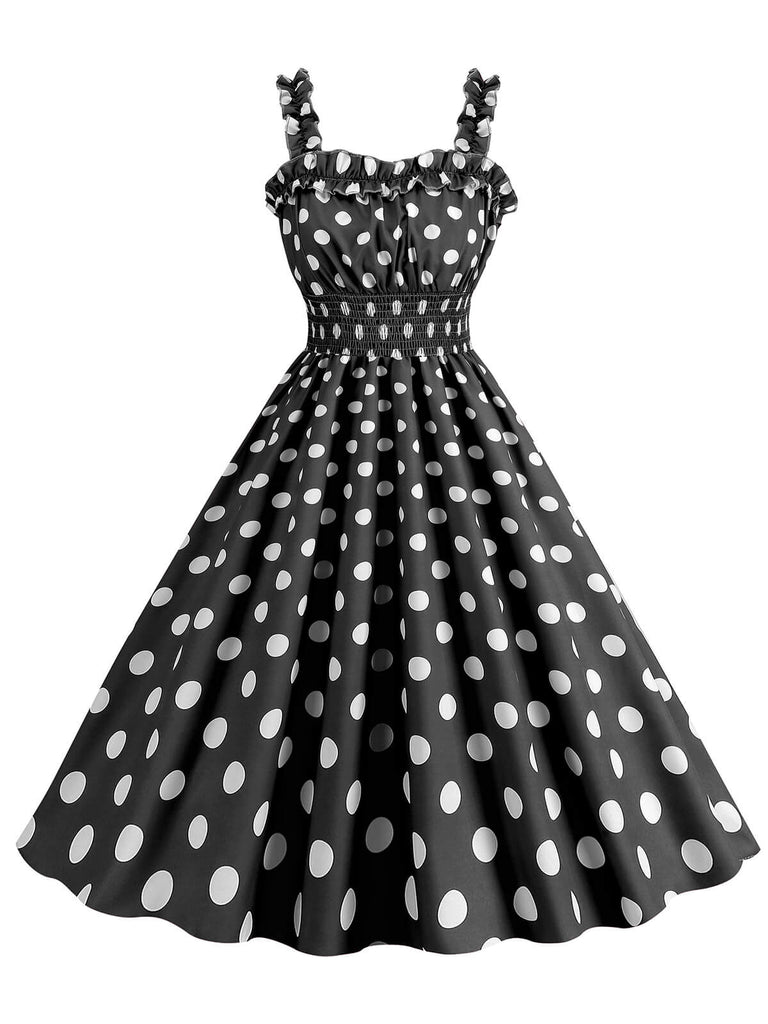1950er Polka Dot Smoking Trägerkleid