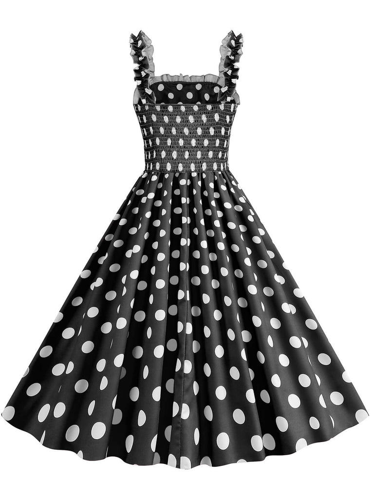 1950er Polka Dot Smoking Trägerkleid