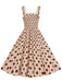 1950er Polka Dot Smoking Trägerkleid