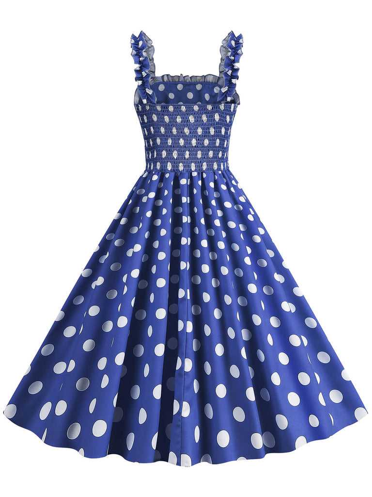 1950er Polka Dot Smoking Trägerkleid