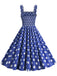 1950er Polka Dot Smoking Trägerkleid