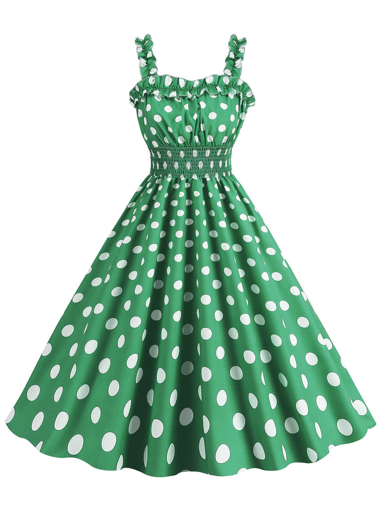 1950er Polka Dot Smoking Trägerkleid