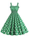 1950er Polka Dot Smoking Trägerkleid