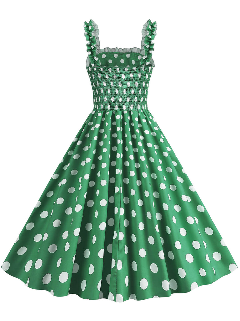 1950er Polka Dot Smoking Trägerkleid