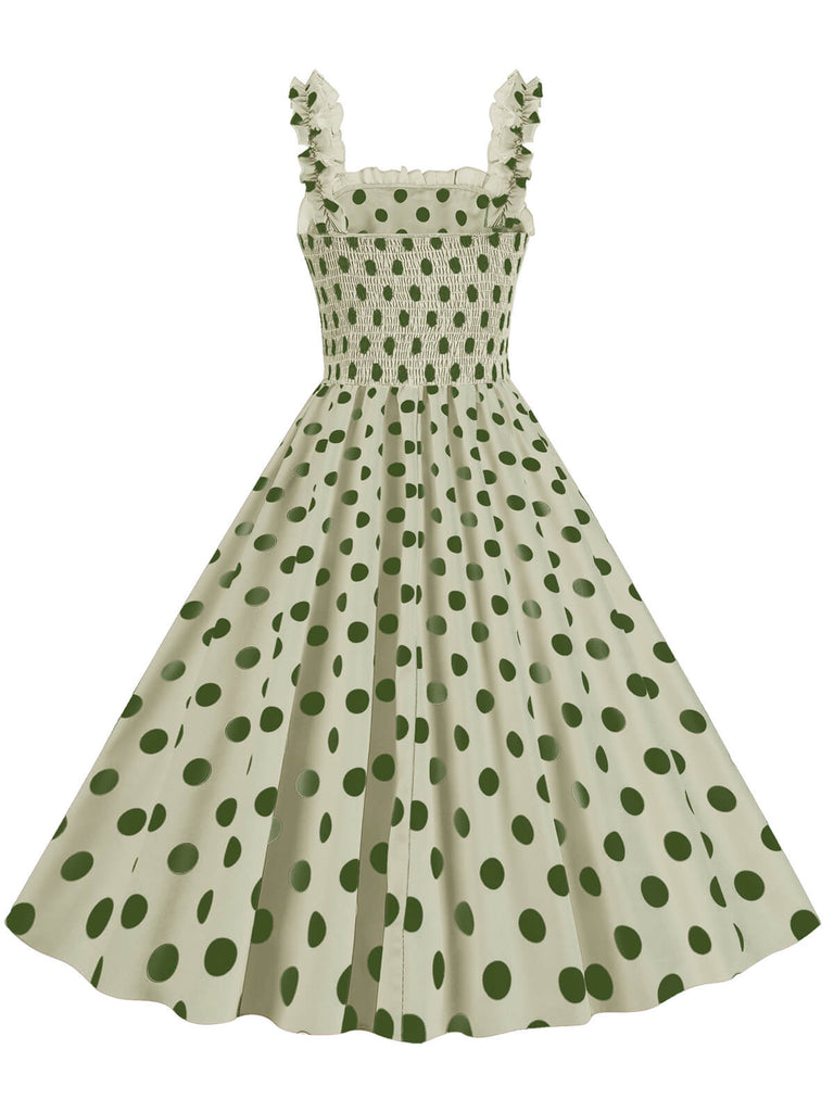 1950er Polka Dot Smoking Trägerkleid