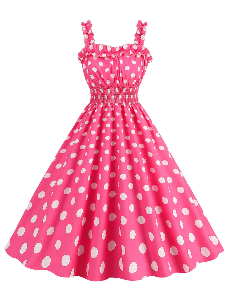 1950er Polka Dot Smoking Trägerkleid